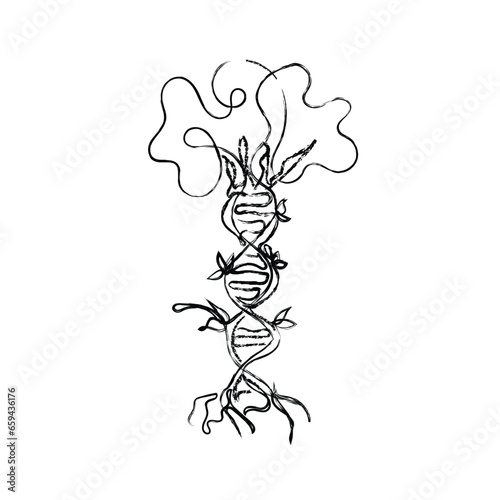 line art vector of preservation of forests and natural ecosystem.