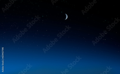 Sternenhimmel mit Mond als Hintergrund