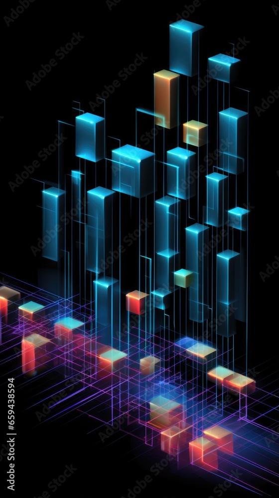 Futuristic metaverse and blockchain technology network concept with digital cubes blocks in glowing style on black background. Black Friday, Cyber Monday concept. Modern abstract design illustration.. Futuristic metaverse and blockchain technology network concept with digital cubes blocks in glowing style on black background. Black Friday, Cyber Monday concept. Modern abstract design illustration..