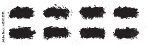 Black paint brush strokes isolated on background. Elegant dark watercolour set. Abstract textured effect bundle. Graphic design grungy painted style concept for ads, offer, big, mega, or flash sale