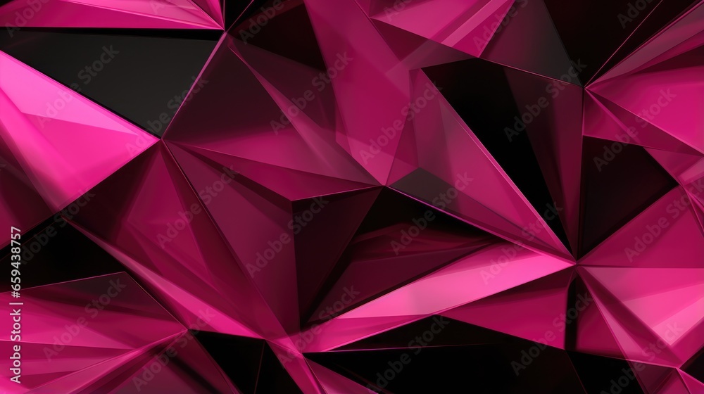 Obraz premium Pink crystal abstract on black background. Gemstones crystals magenta texture illustration. Black Friday Sale concept. Elegant luxury diamond jewelry design for banner, wallpaper, backdrop, flyer.