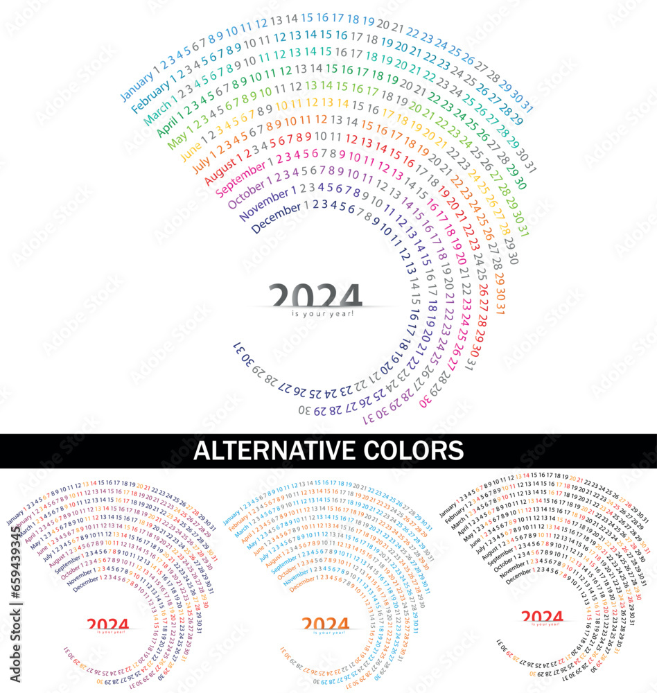 2024 Background Design Indesign Set of 2024 Swirl Calendar Background Banner Design. A new minimal ...