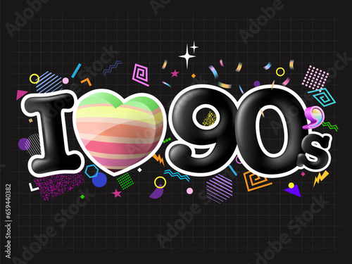 90's backgrounds and patterns Contains retro geometric graphics. Banner templates, posters, party invitations. illustration vector file.