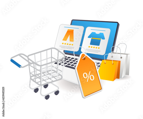 Online shopping with application computer