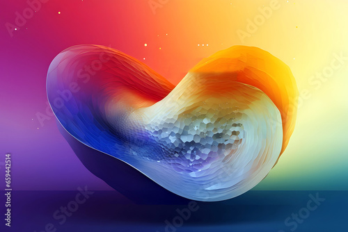 Abstract colorful gradient translucent wave background. modern glossy colorful translucent fluid motion waves, fluent style liquid cloth 3D illustration. Generative AI