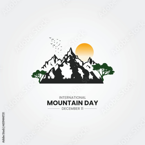 International Mountain Day. Mountain day vector illustration. 