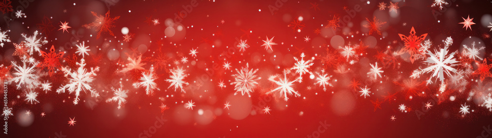 Christmas Banner with Snowflakes and Reindeer Pattern. Generative AI Christmas Banner with Snowflakes and Reindeer Pattern. Generative AI