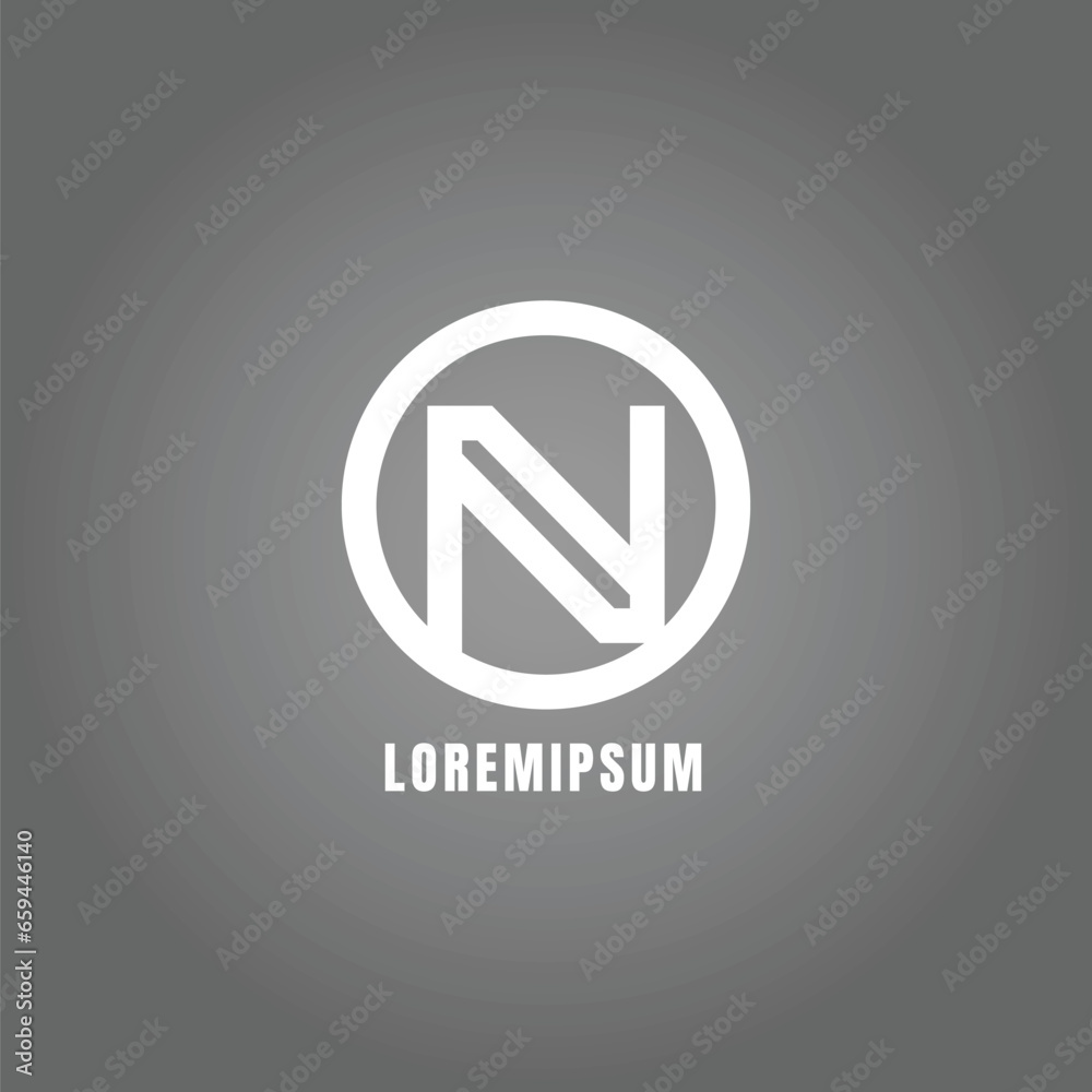 abstract letter N geometric business logo concept design white color vector abstract letter N geometric business logo concept design white color vector