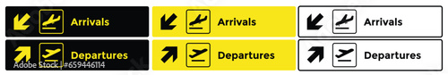 Airport Arrival Sign Vector on isolated white background. EPS 10