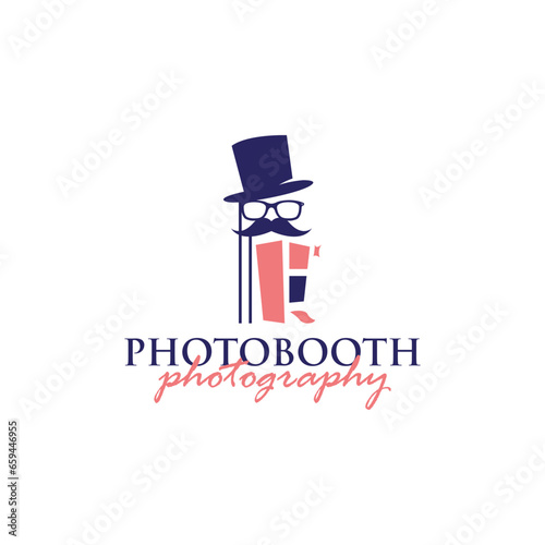 Photobooth Photography Logo Design Vector Template