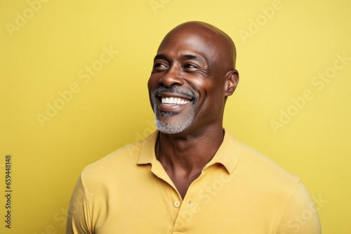 Mature black man smile happy face portrait