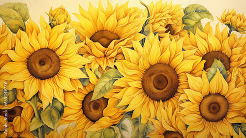 sunflower watercolor Generative AI