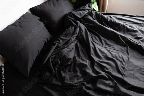 Black bed clothes cotton bedding textures