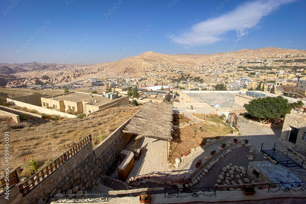 Panoramic view cityscape of Wadi Musa, Jordan