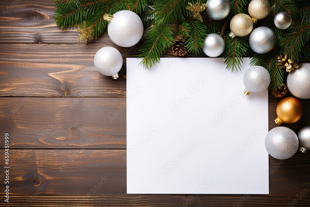 Fototapeta premium Christmas greeting card or white paper ม wallpaper embodies the festive beauty of the season
