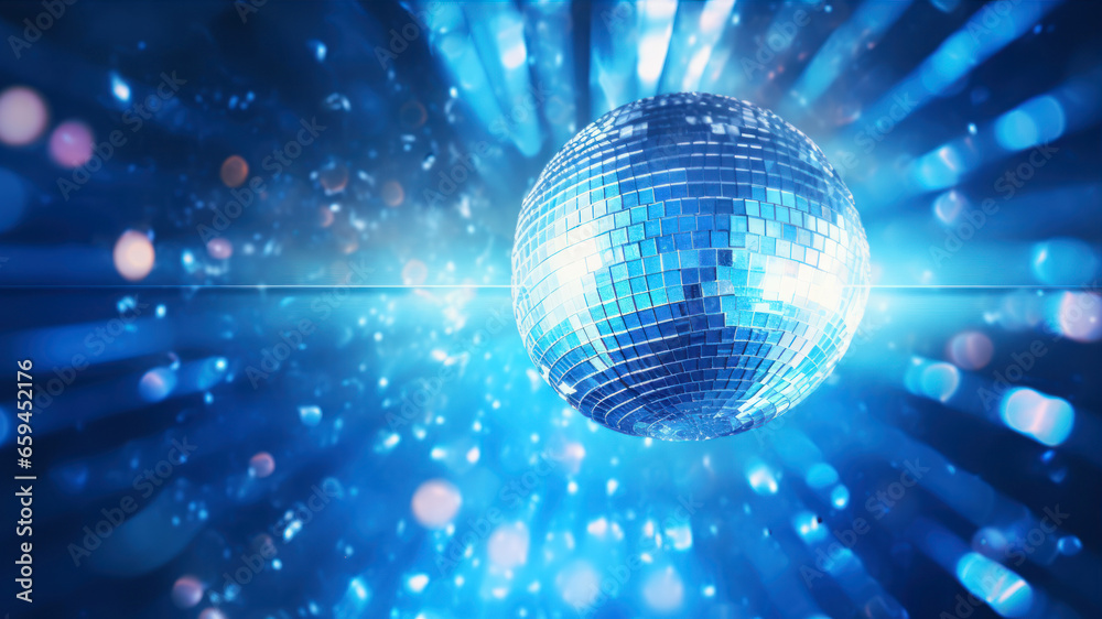 Obraz premium Disco ball on blue background
