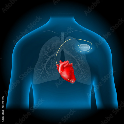 cardiac pacemaker location. photo