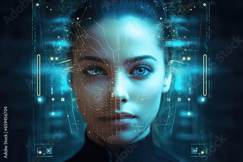  Visualisation of young face with biometric recognition