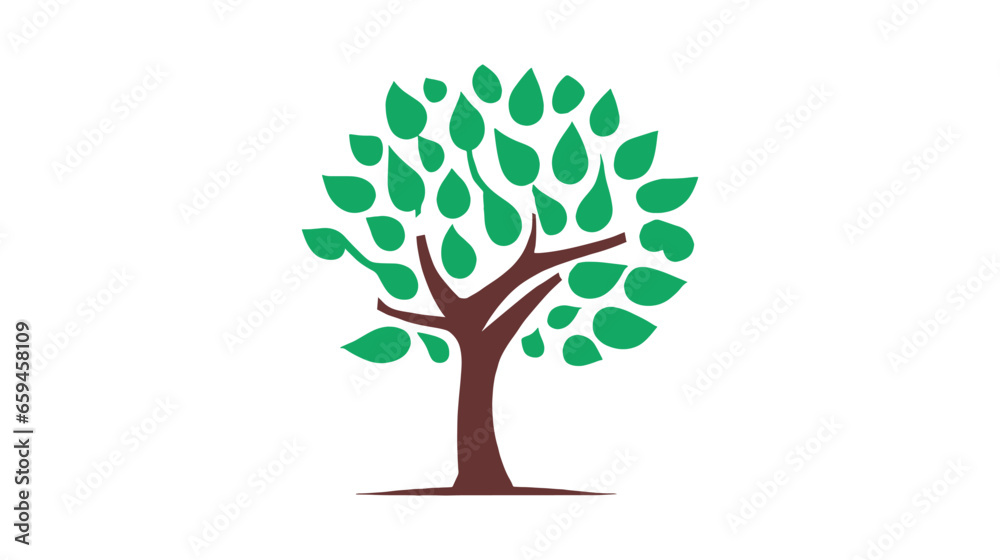 Tree green vector illustrations. roots mangrove tree vector design on a white background.