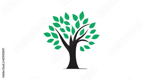 Tree green vector illustrations. roots mangrove tree vector design on a white background.