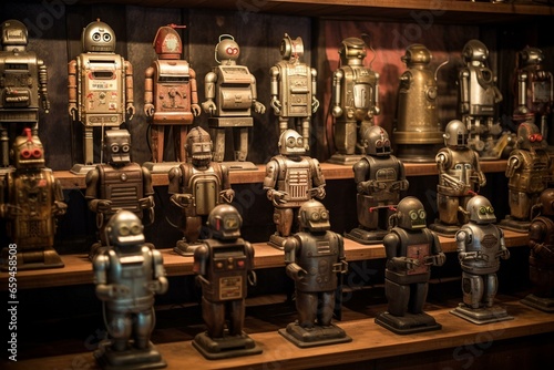 Classic metal automatons from the past. Generative AI