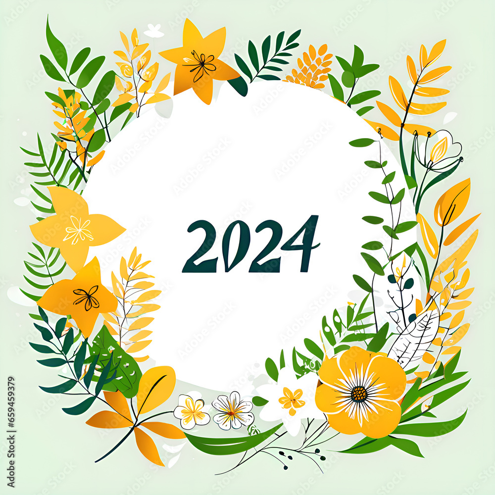 Brightly colored number 2024 reflecting the new year on white background. Generative AI Brightly colored number 2024 reflecting the new year on white background. Generative AI