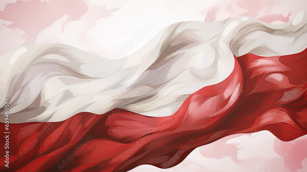 Illustration flag of Poland on a pastel surface - obrazy, fototapety, plakaty 