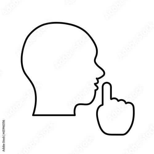 Mute, quiet, silence, silent icon. vector line art illustration on white background..eps