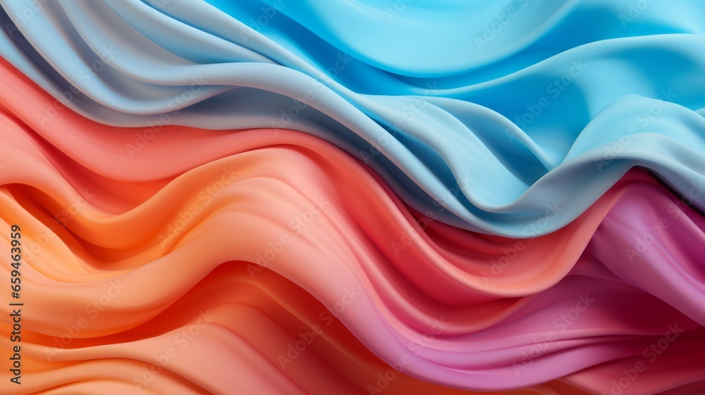 Naklejka premium Colorful wavy crumpled multicolored fabric background