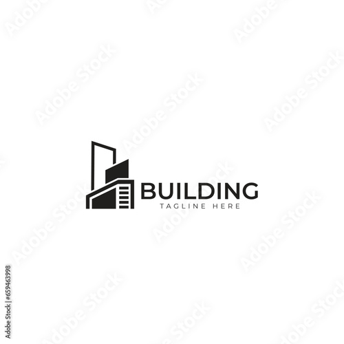 Minimalist elegant building logo design inspiration, vector illustration