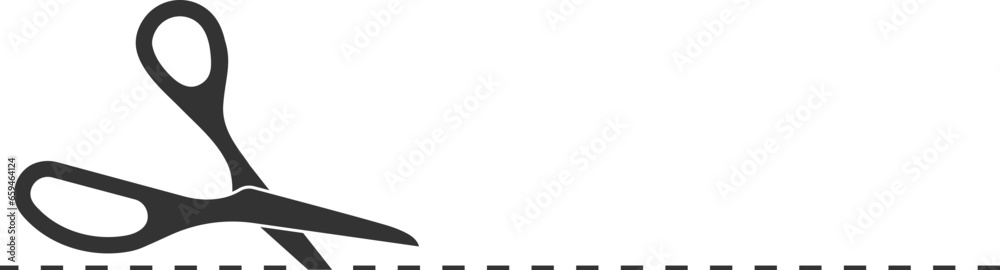 Scissor icon. Scissors cut vector design element or logo template. Black and white silhouette isolated. Scissor icon. Scissors cut vector design element or logo template. Black and white silhouette isolated.