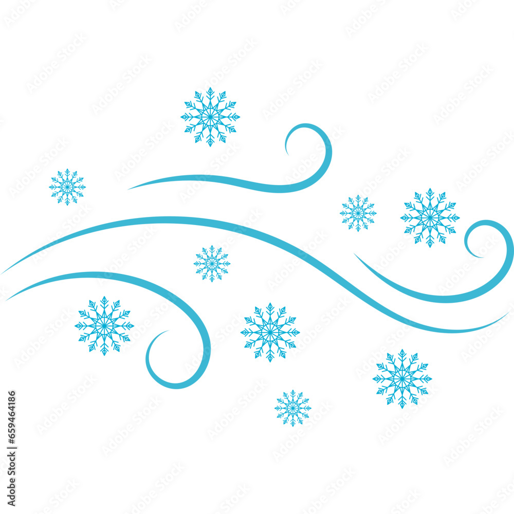 Winter Wind Blowing Snowflake