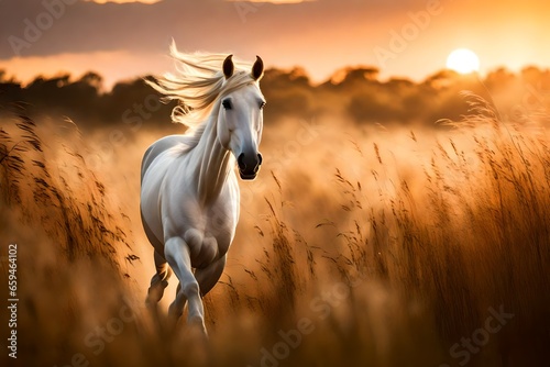 horse in sunset © Maher