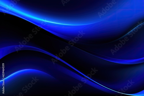 Black dark azure cobalt sapphire blue abstract background. Color gradient. Geometric shape. Wave  wavy curved line