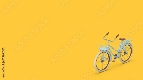 하늘색 바구니 자전거 배경 Sky Blue Basket Bicycle Background