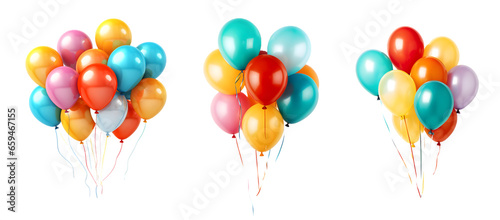 Balloons on transparent PNG background, isolated on white background, Generative Ai