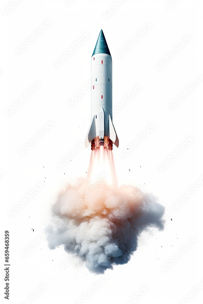 Illustration of a cartoon rocket. 