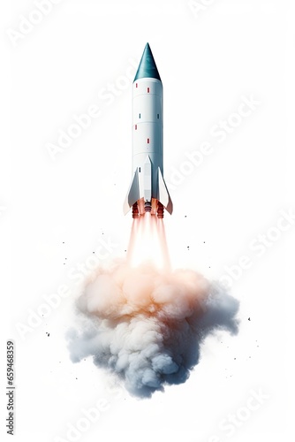 Illustration of a cartoon rocket. 
