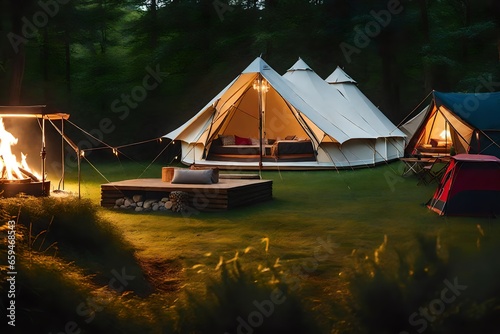 Glamping. luxurious camping in style. Camping in a beautiful rural setting.jpg