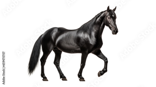 Black horse shiny isolated on transparent background, Png files
