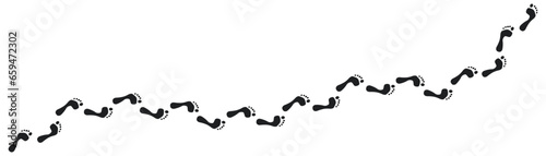 Step footprints paths. footstep prints and shoe steps . shoe tread footprints vector illustration isolated on white background.