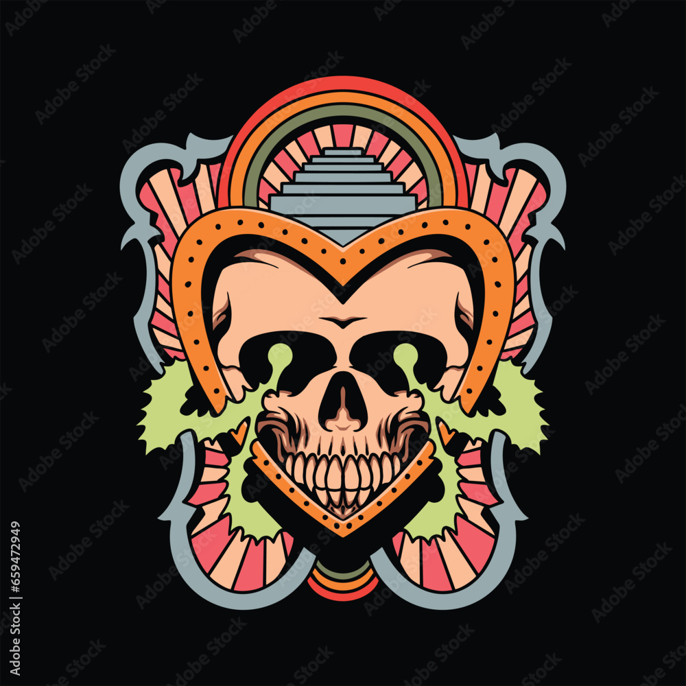 trippy life illustration vector design