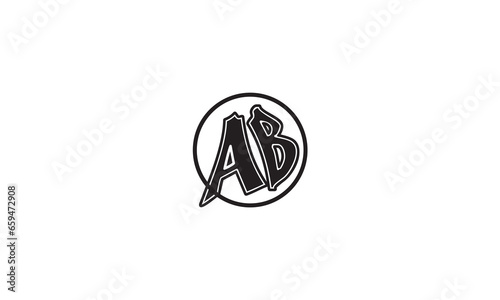 AB, BA, A, B Abstract Letters Logo Monogram