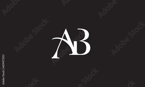 AB, BA, A, B Abstract Letters Logo Monogram