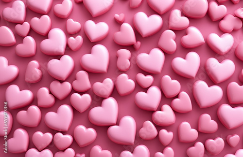 Heart background. Valentine Wallpaper with Pink love hearts