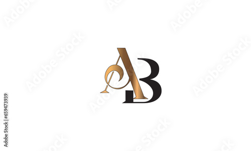 AB, BA, A, B Abstract Letters Logo Monogram