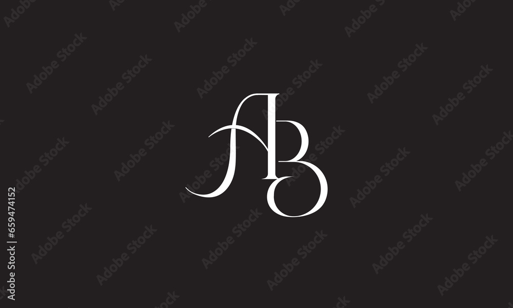 AB, BA, A, B Abstract Letters Logo Monogram AB, BA, A, B Abstract Letters Logo Monogram
