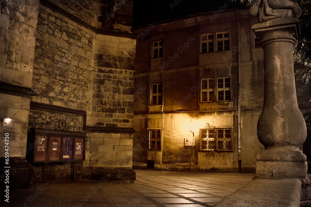 Church of the Assumption of the Blessed Virgin Mary in Klodzko Night Town, Poland Church of the Assumption of the Blessed Virgin Mary in Klodzko Night Town, Poland