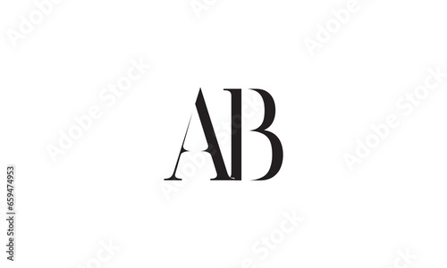 AB, BA, A, B Abstract Letters Logo Monogram