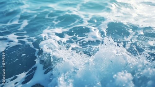 blue frothy sea surface, Top view